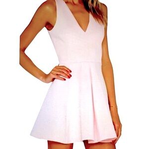 Lovers + Friends Light Scuba Pink Vneck Dress